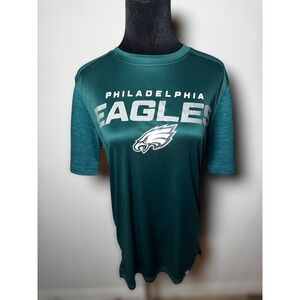 Philadelphia Eagles Womens Green Fanatics Athletic NFL Football Fan Merch TShirt